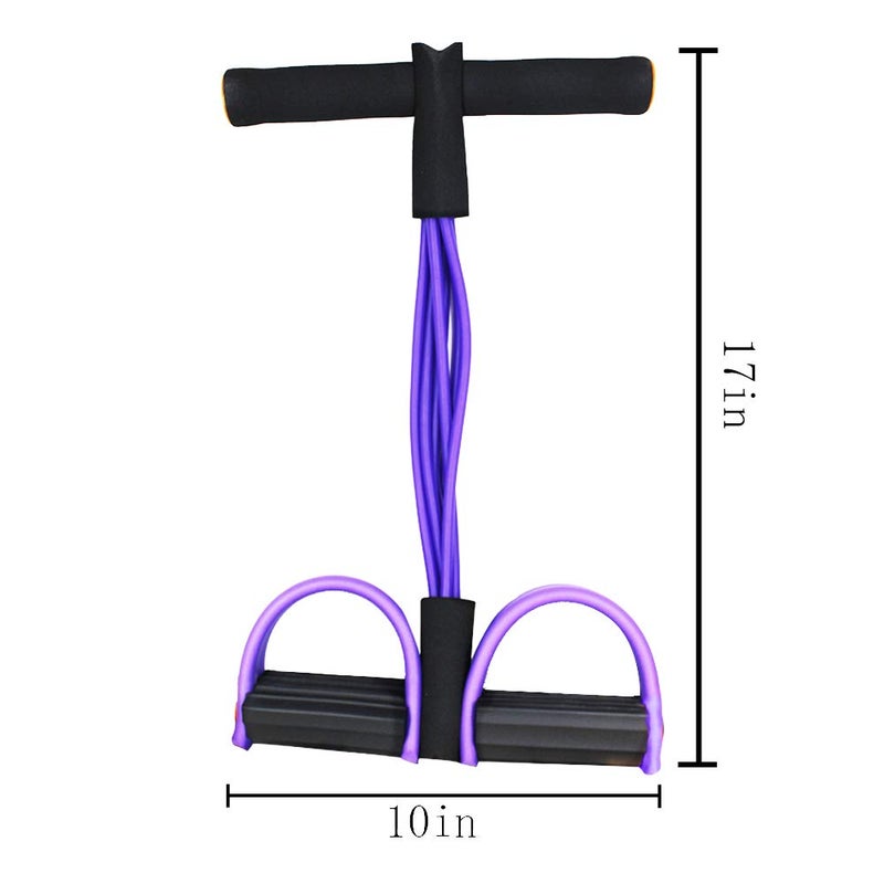 FateFan Multifunction Tension Rope, 6-Tube Elastic Yoga Pedal Puller Resistance Band, Natural Latex Tension Rope Fitness Equipment, for Abdomen/Waist/Arm/Leg Stretching Slimming Training (Purple) - Image 5